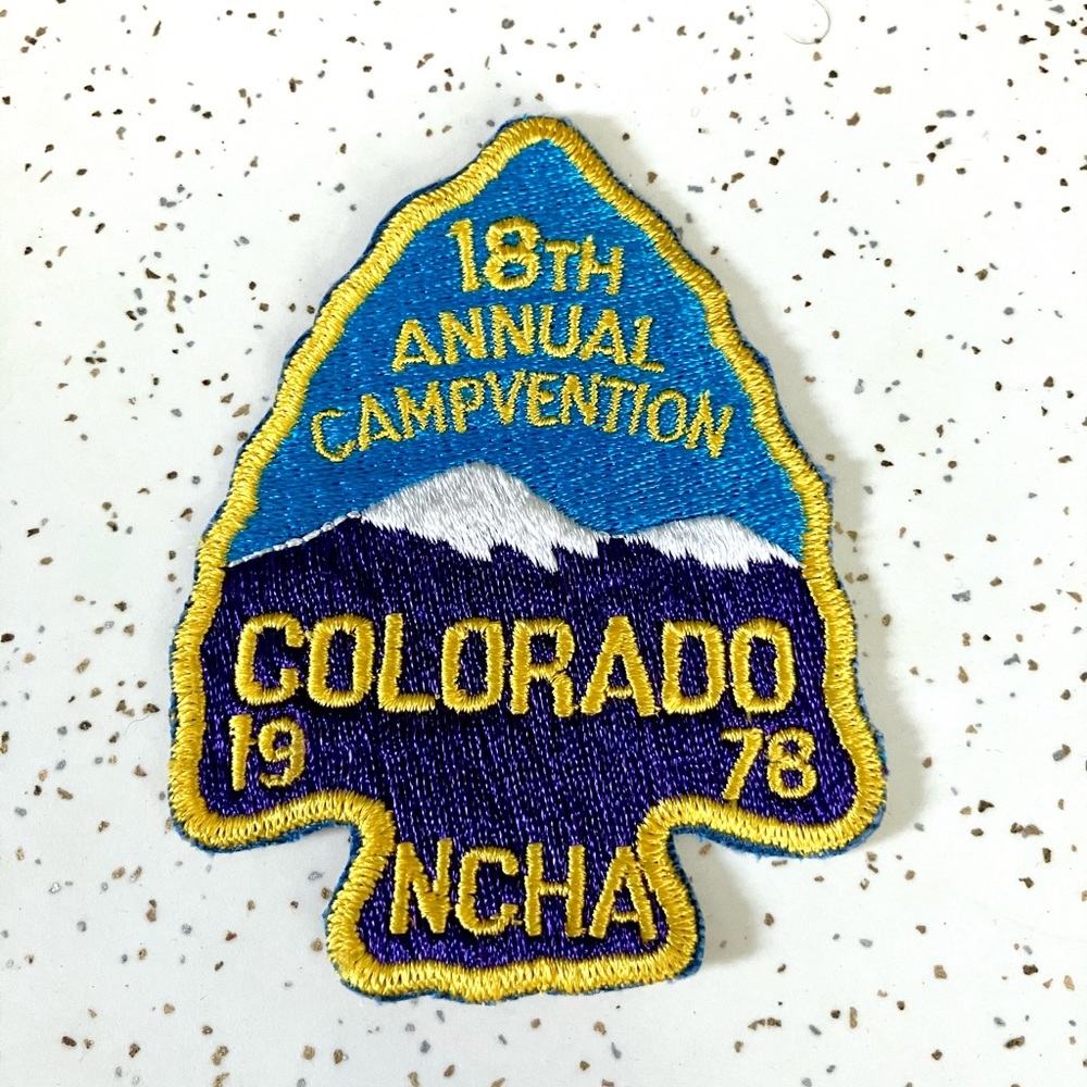 Vintage 70’s NCHA Campvention Colorado souvenir novelty embroidered patch